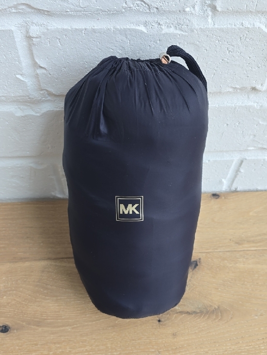 Michael Kors Dark Navy Quilted Hooded Puffer with Gold Accents - Picture 3 of 3